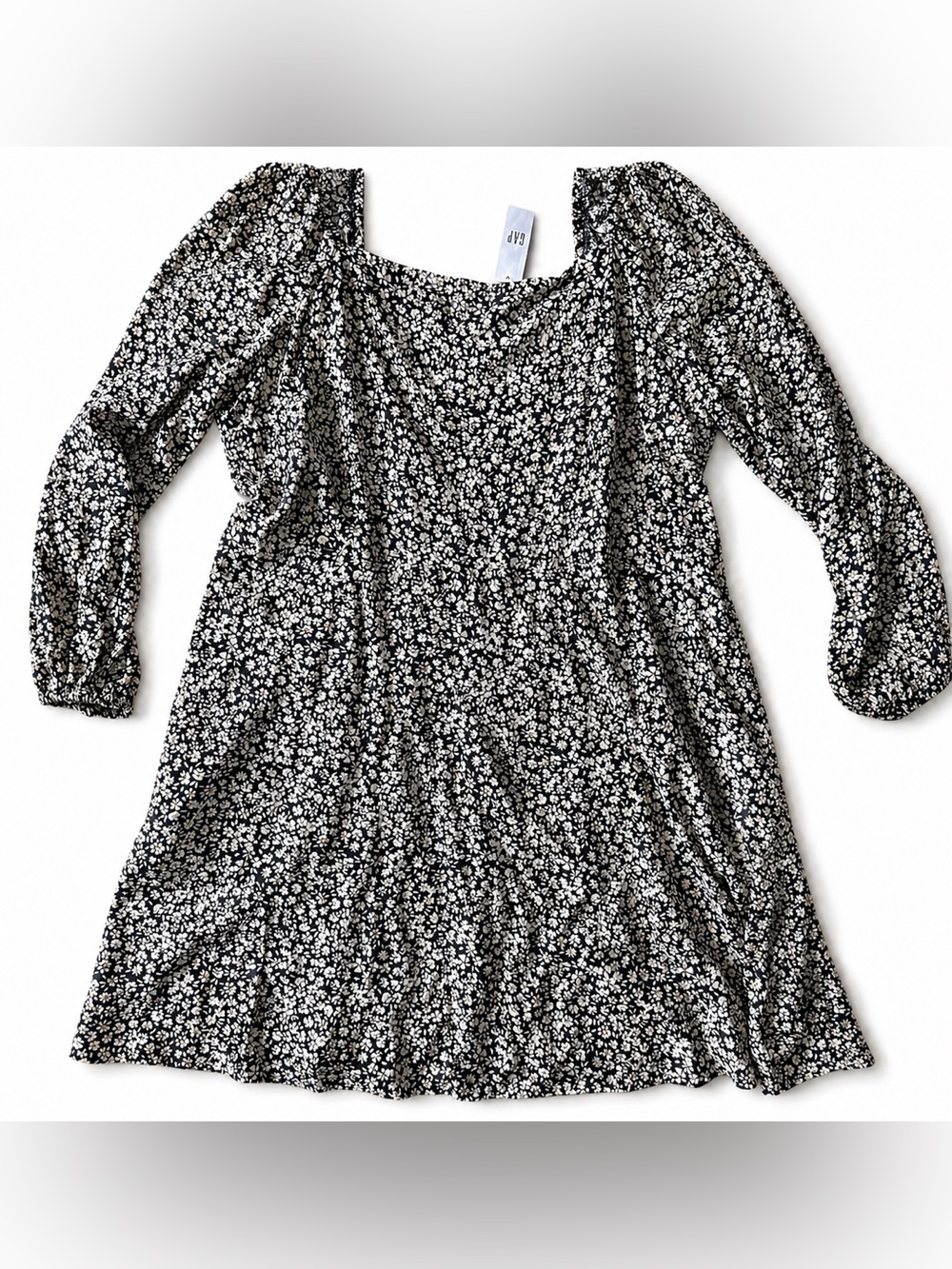 GAP Black and Tan Floral Midi Dress
